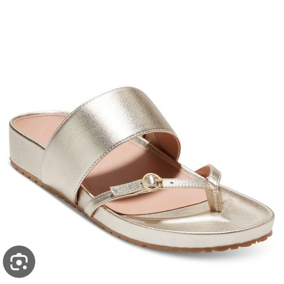 Cole Haan Shoes - Cole Haan Milani Slip-on Thong Sandals Soft Gold Tone 9